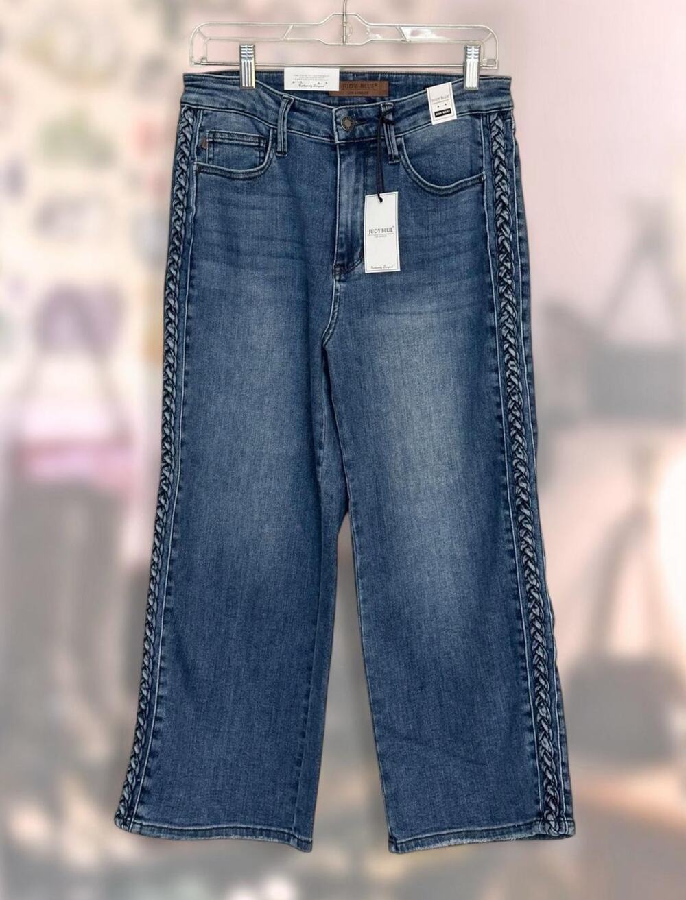 NWT Judy Blue Jeans high waisted wide legged cropped ultra stretch